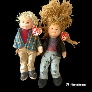 TY Vintage beanie Boppers Paula Plappertasche & Rugged Rusty W/ Tags Plush 2002